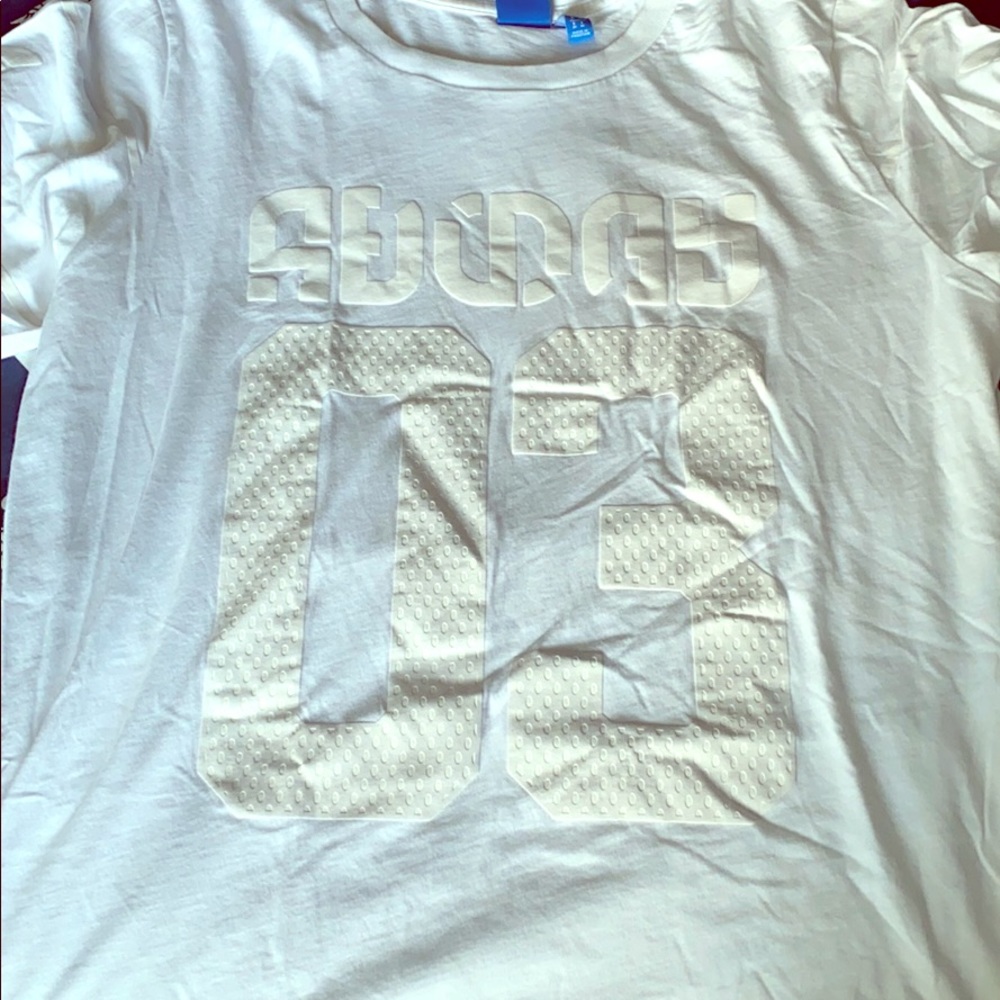 All white adidas shirt